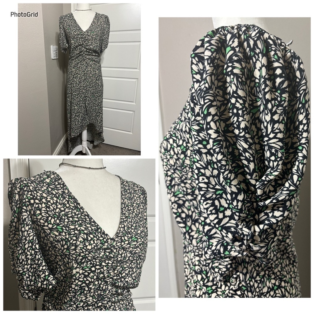 a new day Floral Midi Puff Sleeve Dress